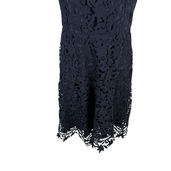 Eliza J Womens Dress Size 10 Lace Overlay Navy Asymmetrical Classic Cocktail - Picture 3 of 10